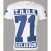 TRUE RELIGION Men T-Shirt TRUE 71 STARS White Royal Blue CRACKED Print